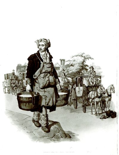 Waterman på en bussholdeplass, 1805 av English School